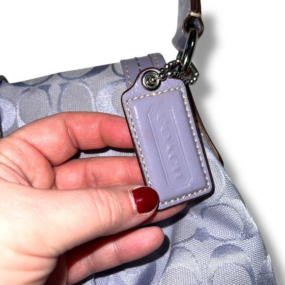 Coach Soho Y2K 1990s Pleated Leather Soufflet Bag Flap Buckle Purple F15203 - Picture 3 of 15